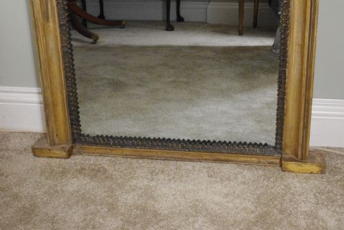 VICTORIAN GILT GOTHIC STYLE LARGE PIER MIRROR - ADDITIONAL PHOTO 3