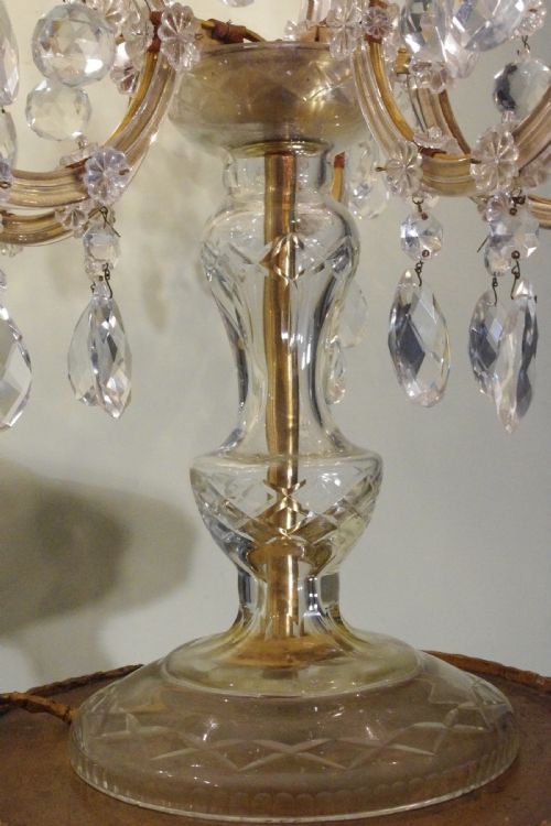 STUNNING PAIR OF CRYSTAL CANDELABRA LIGHTS ON GILT TORCHERES - ADDITIONAL PHOTO 7