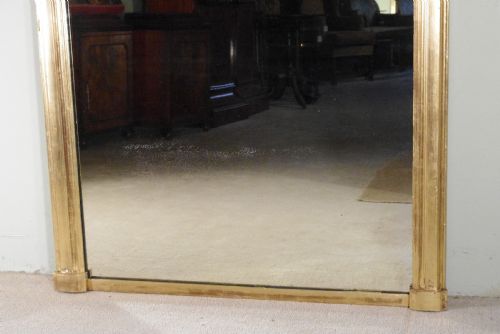 ENGLISH VICTORIAN GILT LARGE ARCH TOP OVERMANTLE MIRROR - ADDITIONAL PHOTO 2