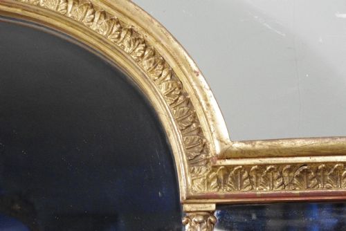 ENGLISH VICTORIAN GILT LARGE TRIPLE PLATE OVERMANTLE MIRROR - ADDITIONAL PHOTO 6