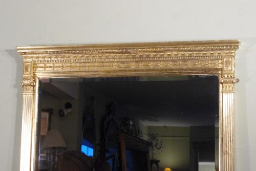 ENGLISH VICTORIAN GILT LARGE OVERMANTLE MIRROR - ADDITIONAL PHOTO 1