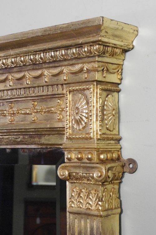 ENGLISH VICTORIAN GILT LARGE OVERMANTLE MIRROR - ADDITIONAL PHOTO 3