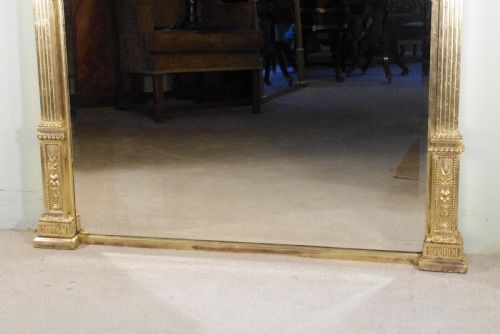 ENGLISH VICTORIAN GILT LARGE OVERMANTLE MIRROR - ADDITIONAL PHOTO 5