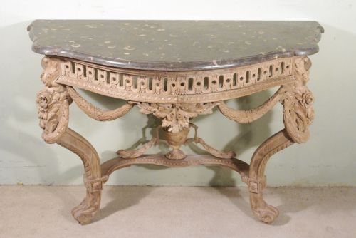 19TH CENTURY CONSOLE TABLE WITH MARBLE TOP - ADDITIONAL PHOTO 2