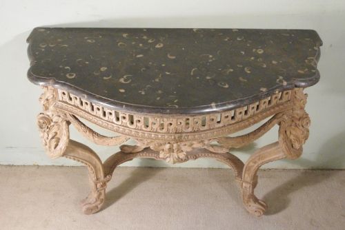 19TH CENTURY CONSOLE TABLE WITH MARBLE TOP - ADDITIONAL PHOTO 4
