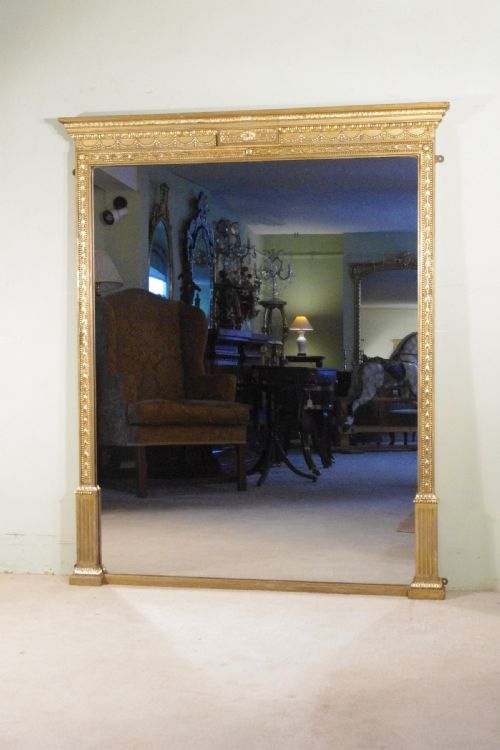 english victorian gilt large overmantle mirror by james shoolbred - CATEGORY: ANTIQUE MIRRORS - DATED 1880