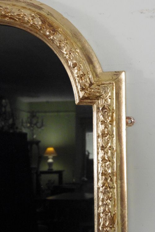 ENGLISH VICTORIAN GILT LARGE OVERMANTLE MIRROR - ADDITIONAL PHOTO 4