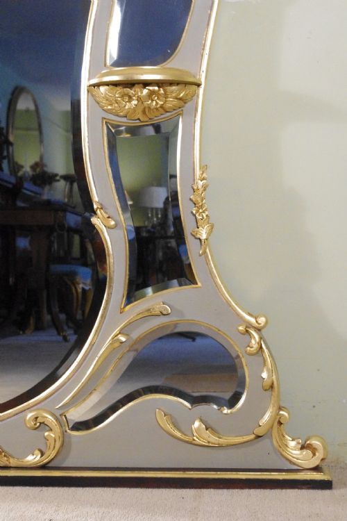 VICTOIAN PAINTED AND PARCELGILT OVERMANTLE MIRROR WITH BRACKETS - ADDITIONAL PHOTO 5