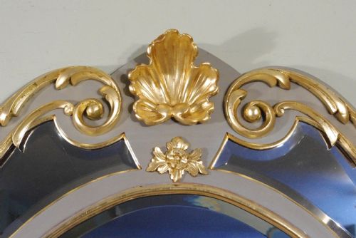 VICTOIAN PAINTED AND PARCELGILT OVERMANTLE MIRROR WITH BRACKETS - ADDITIONAL PHOTO 6