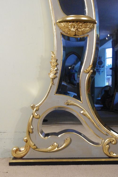 VICTOIAN PAINTED AND PARCELGILT OVERMANTLE MIRROR WITH BRACKETS - ADDITIONAL PHOTO 9