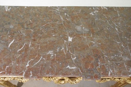 FRENCH LOUIS XVI STYLE GILT CONSOLE TABLE WITH MARBLE TOP - ADDITIONAL PHOTO 14
