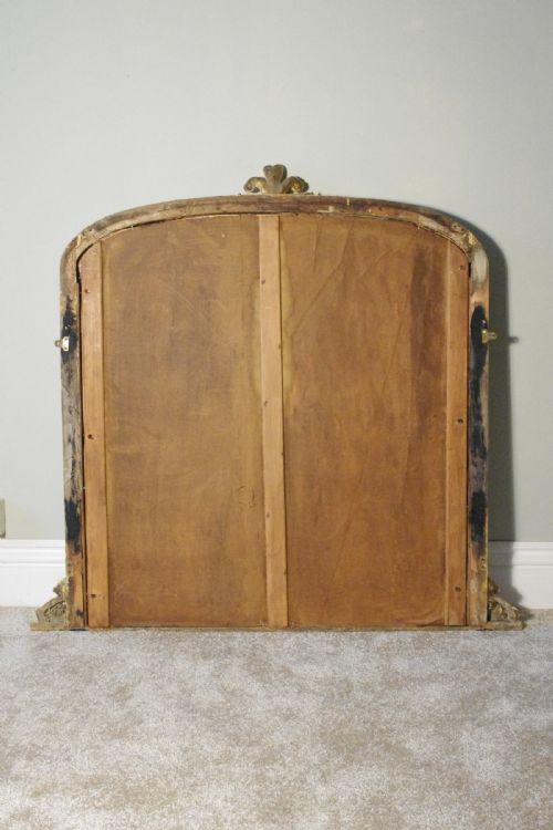 GILT LARGE ARCH TOP OVERMANTLE MIRROR WITH PRINCE OF WALES FEATHERS - ADDITIONAL PHOTO 10