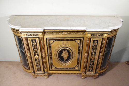 EBONISED AND PARCELGILT MARBLE TOP CREDENZASIDEBOARD - ADDITIONAL PHOTO 3