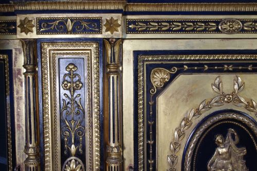 EBONISED AND PARCELGILT MARBLE TOP CREDENZASIDEBOARD - ADDITIONAL PHOTO 7