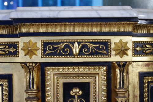 EBONISED AND PARCELGILT MARBLE TOP CREDENZASIDEBOARD - ADDITIONAL PHOTO 9