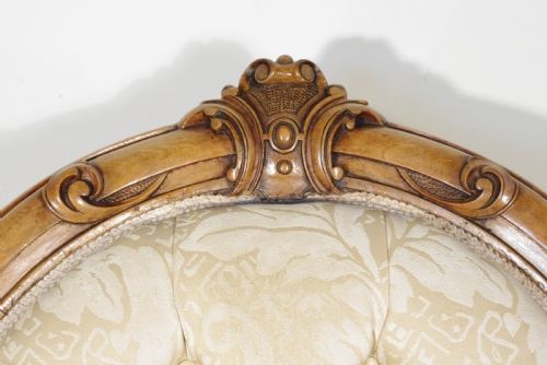 VICTORIAN WALNUT BUTTON BACK ARMCHAIR - ADDITIONAL PHOTO 11