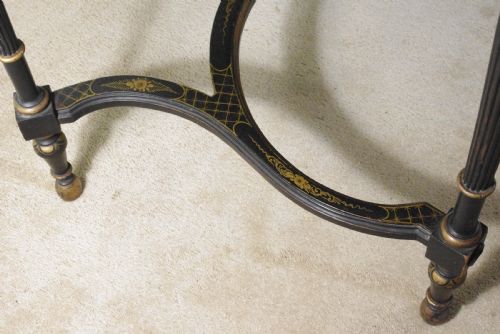 BLACK LACQUER AND GILT CHINOISERIE KIDNEY SHAPED WRITING DRESSING TABLE DESK - ADDITIONAL PHOTO 20