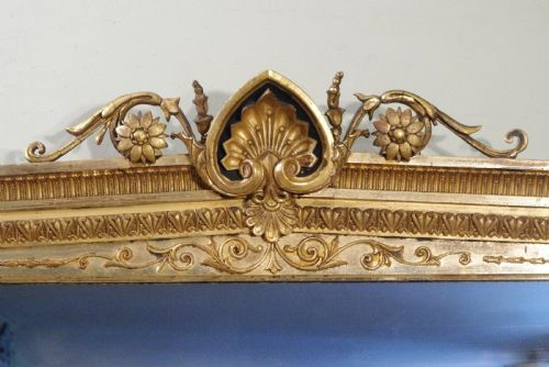 19TH CENTURY ENGLISH GILT VERY LARGE OVERMANTLE MIRROR - ADDITIONAL PHOTO 2