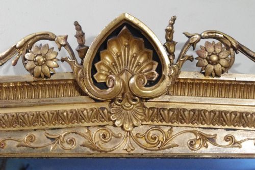 19TH CENTURY ENGLISH GILT VERY LARGE OVERMANTLE MIRROR - ADDITIONAL PHOTO 3