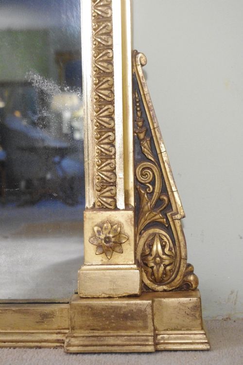 19TH CENTURY ENGLISH GILT VERY LARGE OVERMANTLE MIRROR - ADDITIONAL PHOTO 7