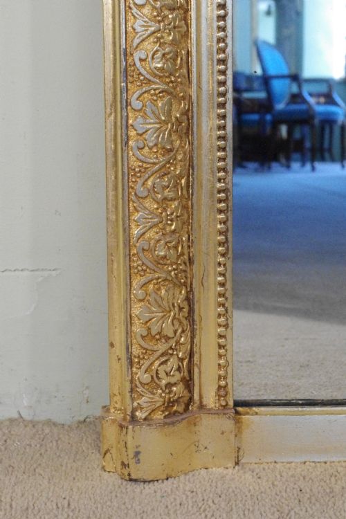 VICTORIAN GILT ARCH TOP OVERMANTLE MIRROR - ADDITIONAL PHOTO 6