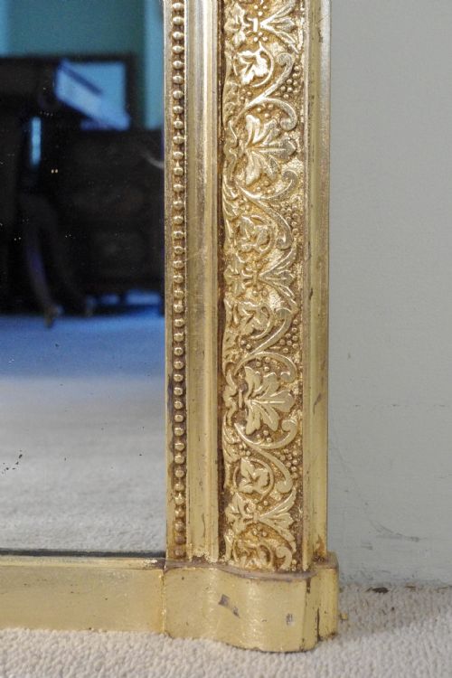 VICTORIAN GILT ARCH TOP OVERMANTLE MIRROR - ADDITIONAL PHOTO 7