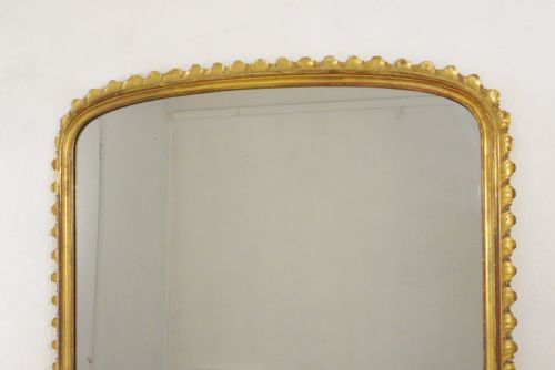 VICTORIAN LARGE GILT WOOD ARCH TOP OVERMANTLE MIRROR - ADDITIONAL PHOTO 1