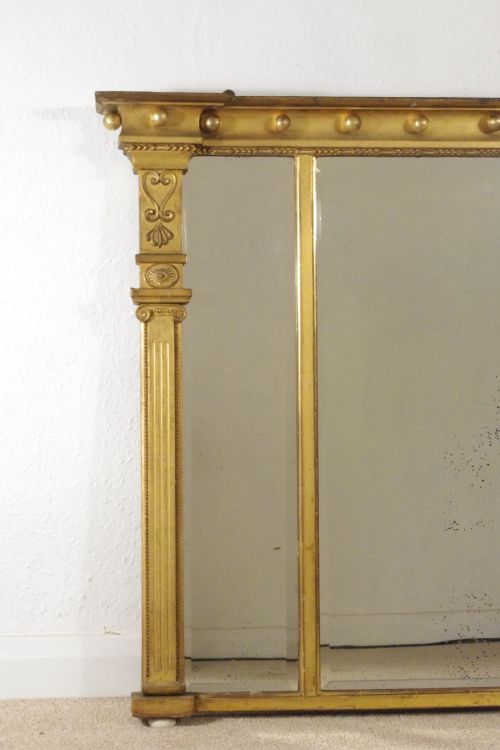 REGENCY GILT TRIPLE PLATE OVERMANTLE MIRROR - ADDITIONAL PHOTO 1