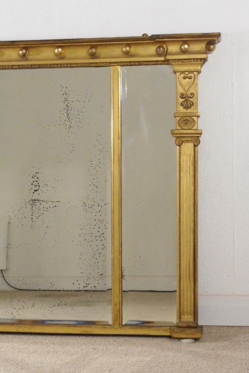 REGENCY GILT TRIPLE PLATE OVERMANTLE MIRROR - ADDITIONAL PHOTO 2