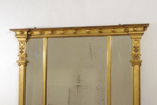 REGENCY GILT TRIPLE PLATE OVERMANTLE MIRROR - ADDITIONAL PHOTO 3