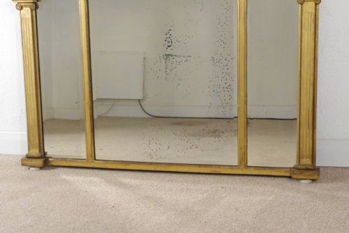 REGENCY GILT TRIPLE PLATE OVERMANTLE MIRROR - ADDITIONAL PHOTO 4