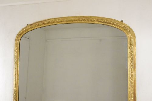 VICTORIAN GILT VERY LARGE ARCH TOP OVERMANTLE MIRROR - ADDITIONAL PHOTO 1