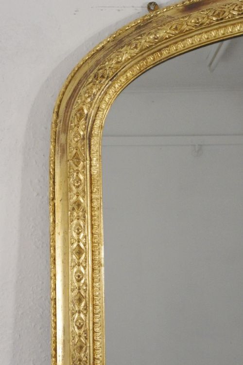 VICTORIAN GILT VERY LARGE ARCH TOP OVERMANTLE MIRROR - ADDITIONAL PHOTO 2