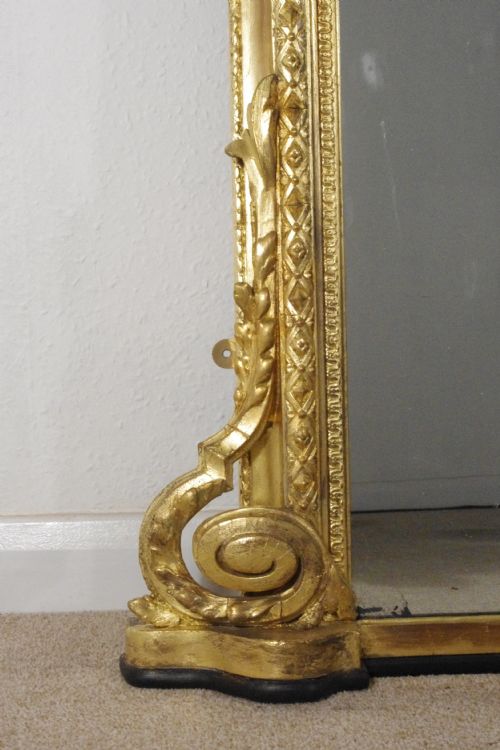 VICTORIAN GILT VERY LARGE ARCH TOP OVERMANTLE MIRROR - ADDITIONAL PHOTO 7