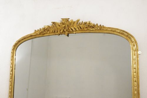 VICTORIAN GILT LARGE ARCH TOP OVERMANTLE MIRROR - ADDITIONAL PHOTO 1