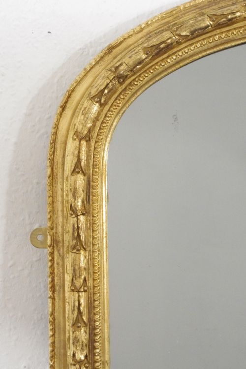 VICTORIAN GILT LARGE ARCH TOP OVERMANTLE MIRROR - ADDITIONAL PHOTO 3