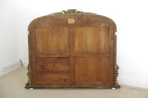 VICTORIAN GILT LARGE ARCH TOP OVERMANTLE MIRROR - ADDITIONAL PHOTO 9