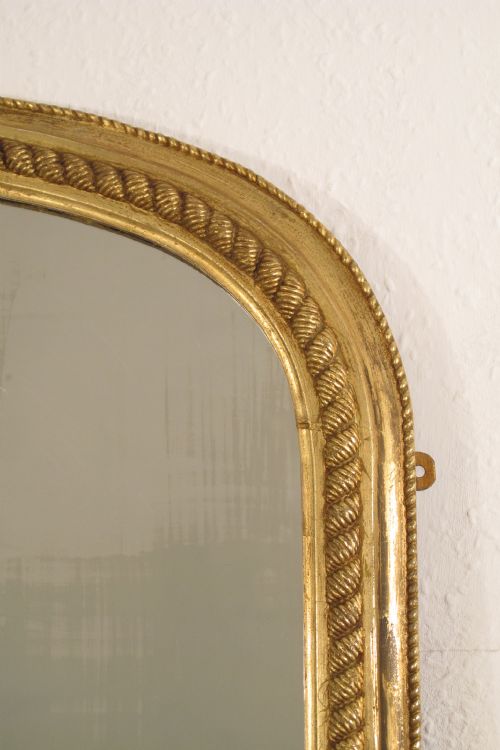VICTORIAN GILT LARGE ARCH TOP 'ROPE TWIST' OVERMANTLE MIRROR - ADDITIONAL PHOTO 3