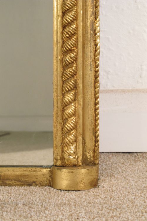 VICTORIAN GILT LARGE ARCH TOP 'ROPE TWIST' OVERMANTLE MIRROR - ADDITIONAL PHOTO 5