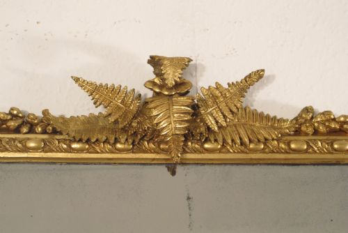 VICTORIAN GILT LARGE OVERMANTLE MIRROR WITH 'FERN' DECORATION - ADDITIONAL PHOTO 2