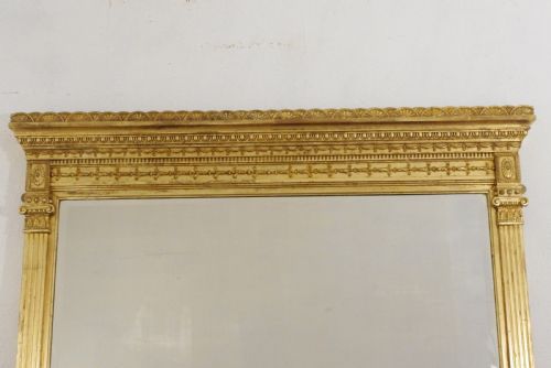 VICTORIAN GILT NEOCLASSICAL LARGE OVERMANTLE MIRROR - ADDITIONAL PHOTO 1