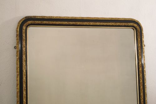 VICTORIAN EBONISED AND PARCELGILT LARGE OVERMANTLE MIRROR - ADDITIONAL PHOTO 2