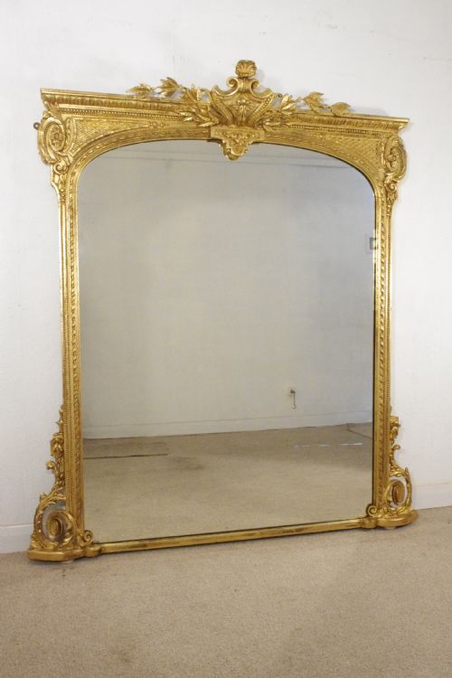 victorian gilt large overmantle mirror - CATEGORY: ANTIQUE MIRRORS - DATED 1860
