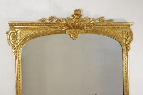VICTORIAN GILT LARGE OVERMANTLE MIRROR - ADDITIONAL PHOTO 1