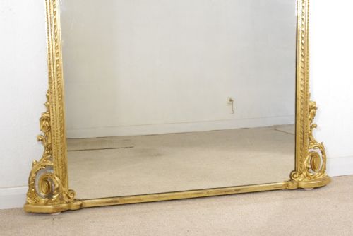 VICTORIAN GILT LARGE OVERMANTLE MIRROR - ADDITIONAL PHOTO 10