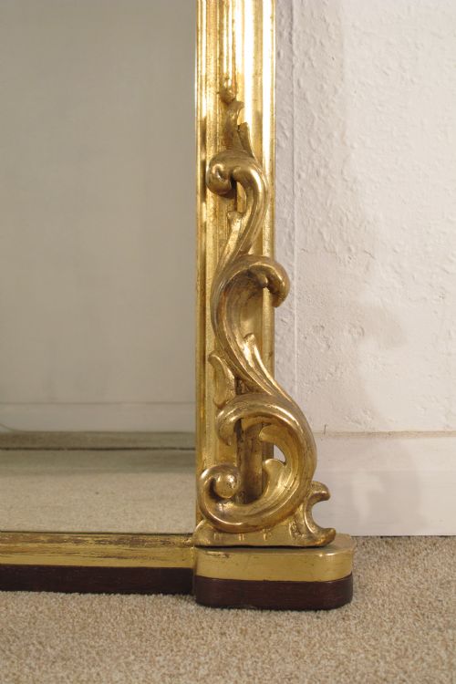 VICTORIAN GILT LARGE ARCH TOP OVERMANTLE MIRROR - ADDITIONAL PHOTO 6