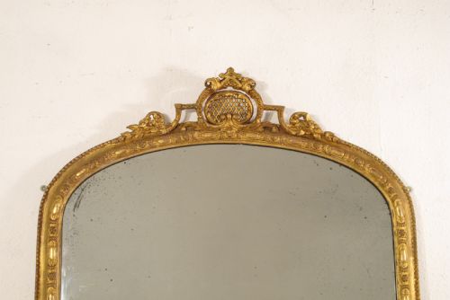 VICTORIAN GILT ARCH TOP OVERMANTLE MIRROR - ADDITIONAL PHOTO 1