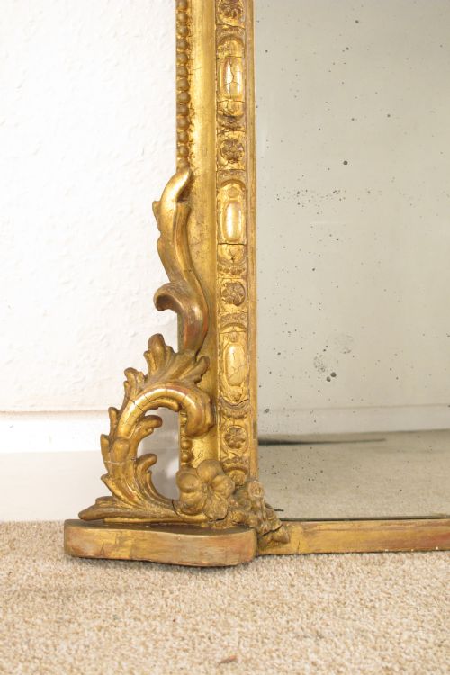 VICTORIAN GILT ARCH TOP OVERMANTLE MIRROR - ADDITIONAL PHOTO 5
