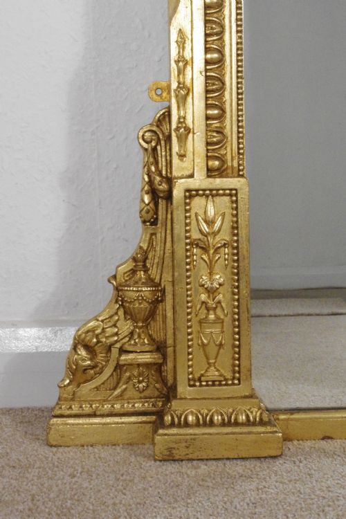 VICTORIAN GILT LARGE NEOCLASSICAL STYLE OVERMANTLE MIRROR - ADDITIONAL PHOTO 6