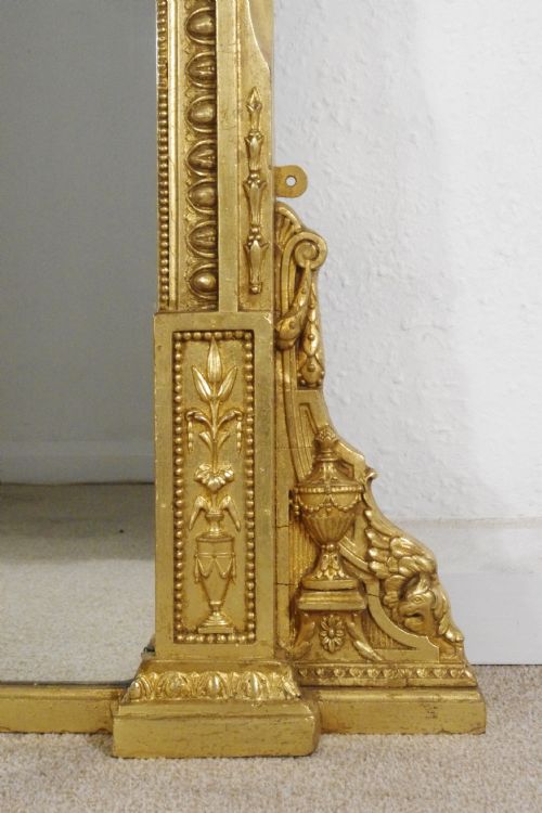 VICTORIAN GILT LARGE NEOCLASSICAL STYLE OVERMANTLE MIRROR - ADDITIONAL PHOTO 7